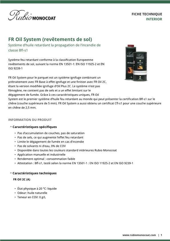 TDS FR Oil System (revêtements de sol) - FR