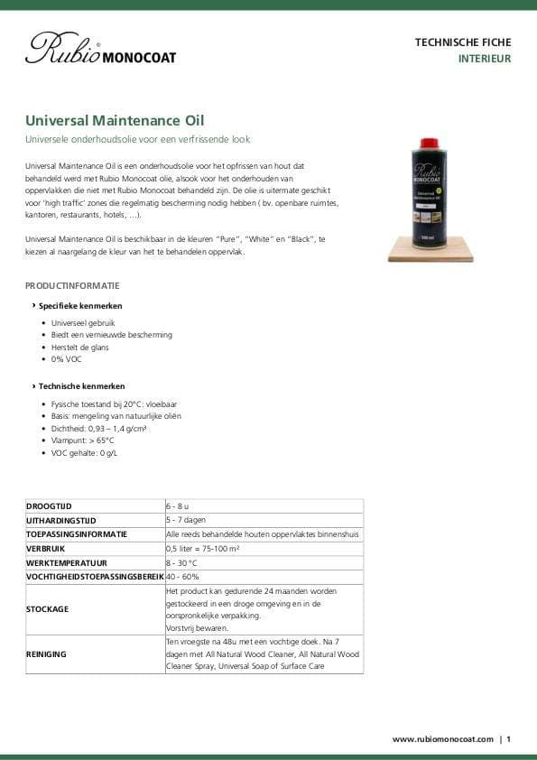 TDS Universal Maintenance Oil - NL