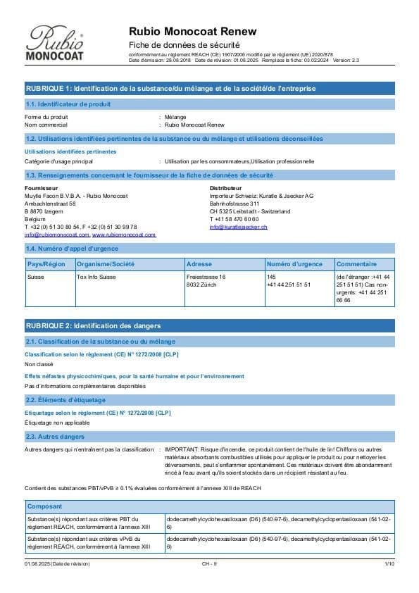 MSDS Renew - Switzerland - FR