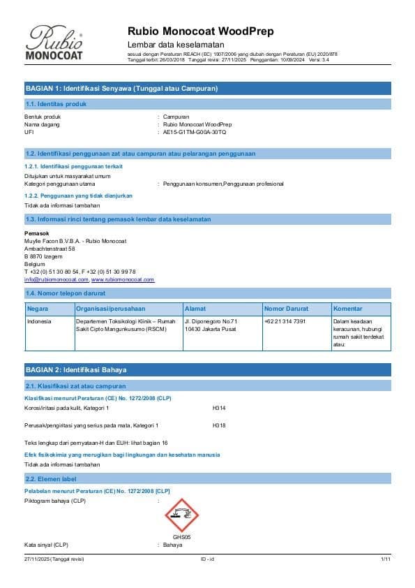 MSDS WoodPrep - Indonesia - ID