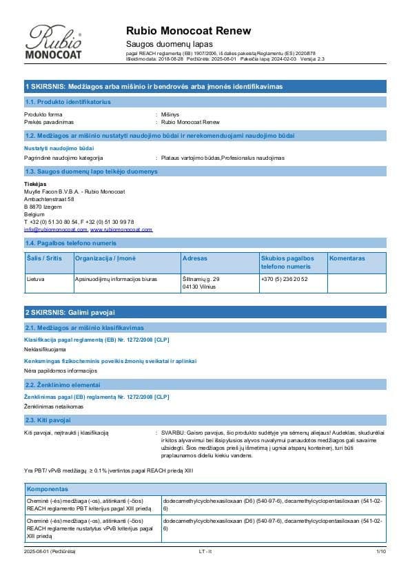 MSDS Renew - Lithuania - LT