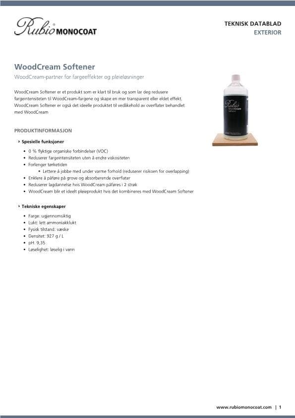 TDS WoodCream Softener - NO