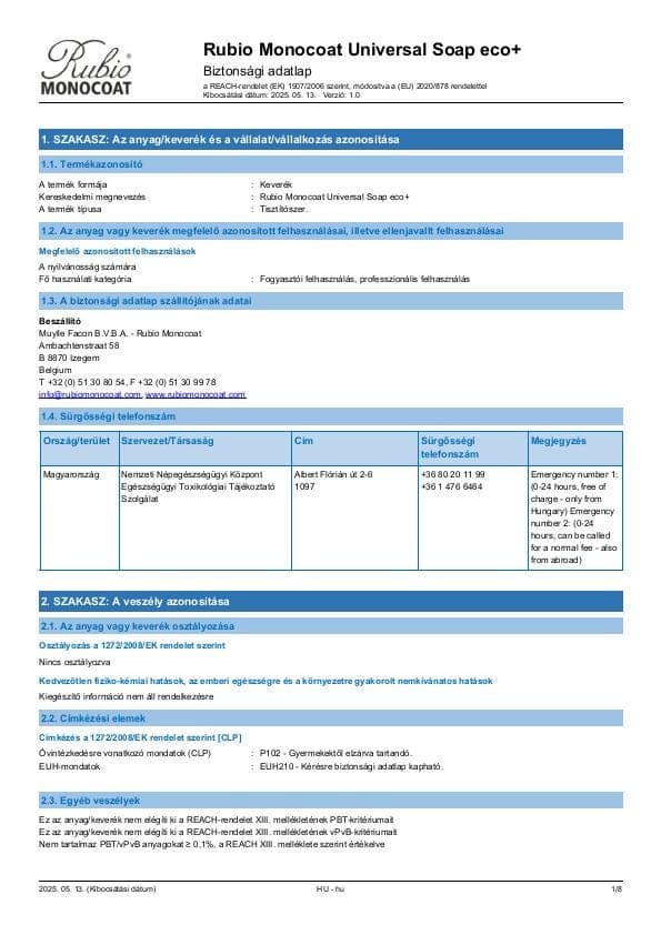 MSDS Universal Soap Eco+ - Hungary - HU