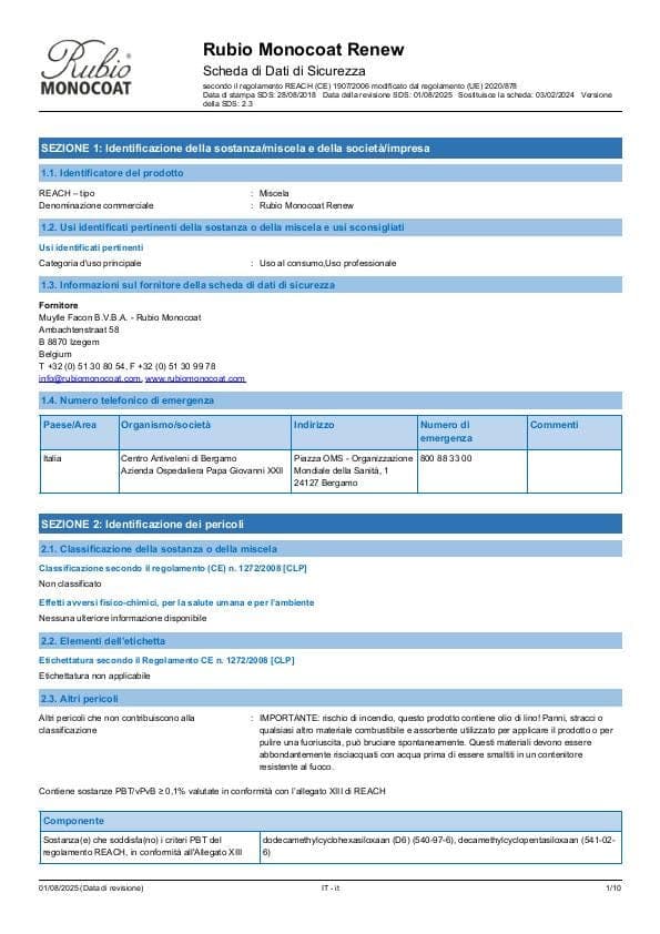 MSDS Renew - Italy - IT