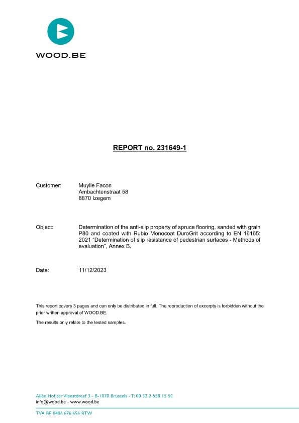 Antislip test RMC DuroGrit P80 DIN EN 16165 2023_Wood.be_2023_English