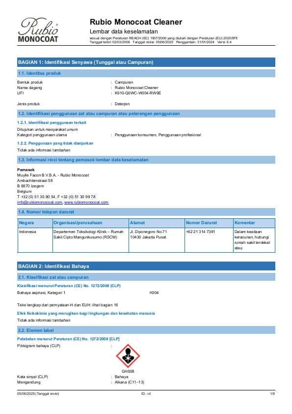 MSDS Cleaner - Indonesia - ID