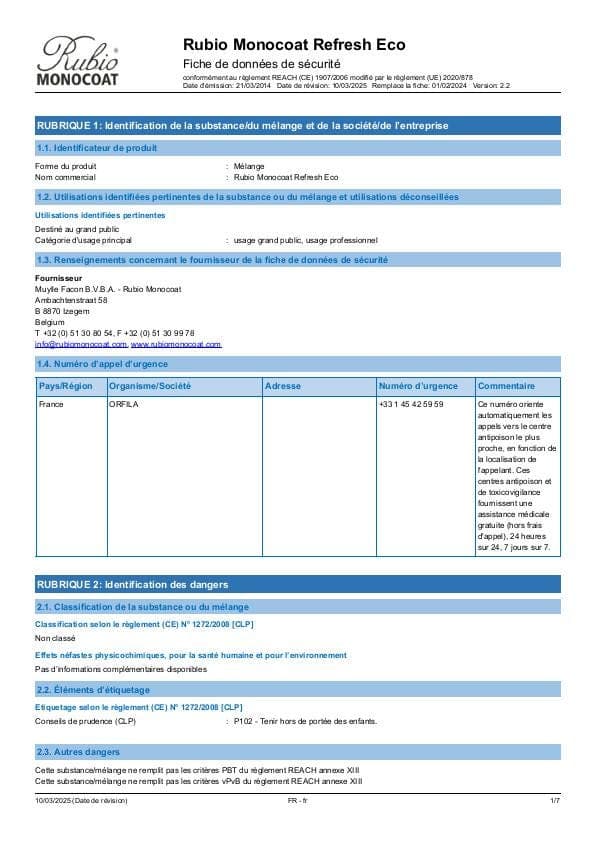 MSDS Refresh Eco - France - FR