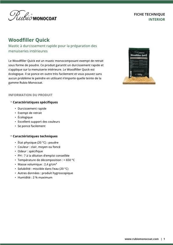 TDS Woodfiller Quick - FR