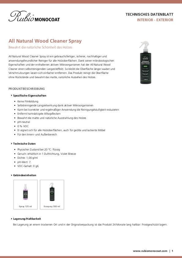 TDS All Natural Wood Cleaner Spray - DE