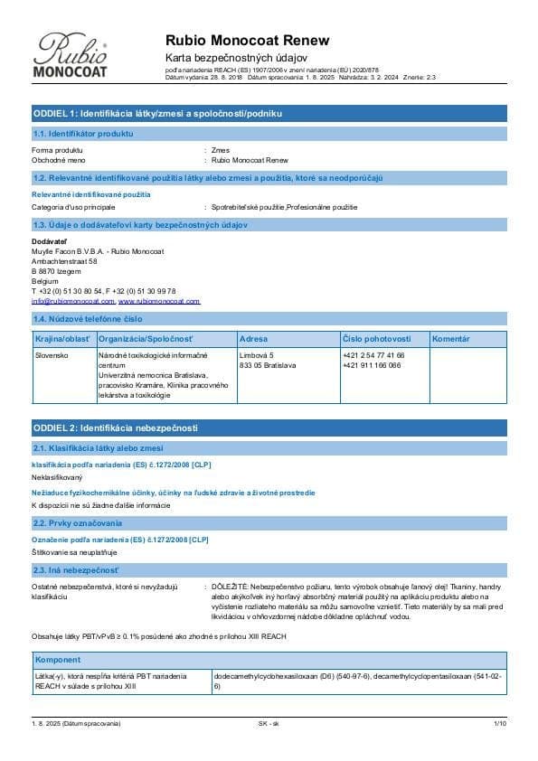 MSDS Renew - Slovakia - SK