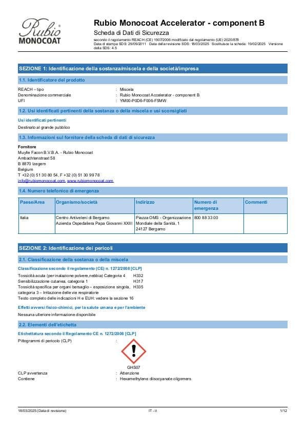 MSDS Accelerator Comp. B - Italy - IT
