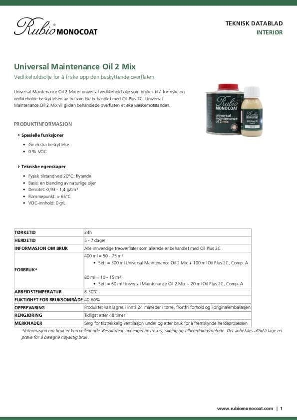 TDS Universal Maintenance Oil 2 Mix - NO