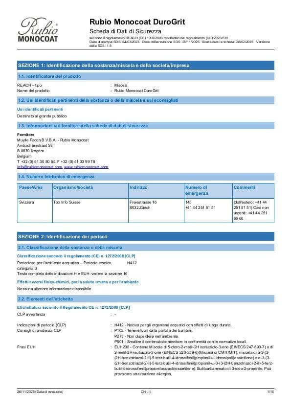 MSDS DuroGrit - Switzerland - IT