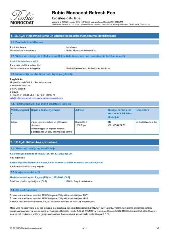 MSDS Refresh Eco - Latvia - LV