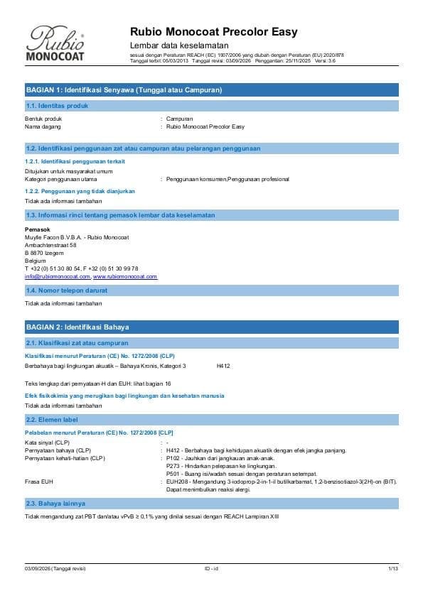 MSDS Precolor Easy - Indonesia - ID