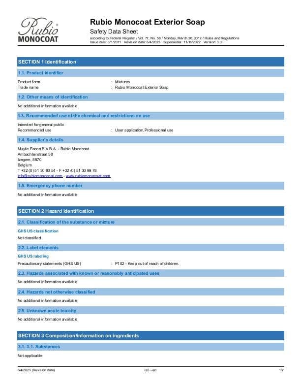 MSDS Exterior Soap - USA - EN_US