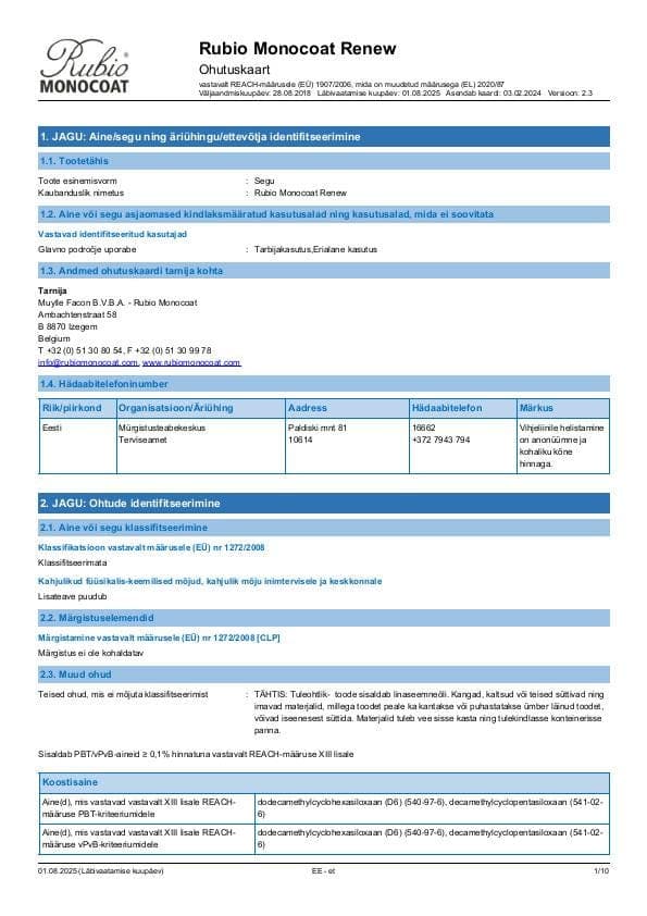 MSDS Renew - Estonia - ET