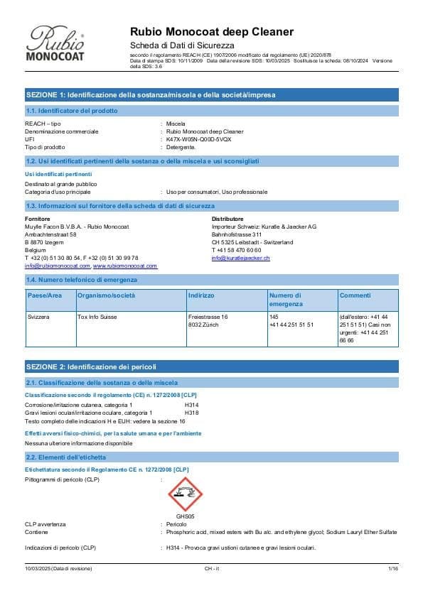 MSDS Deep Cleaner - Switzerland - IT