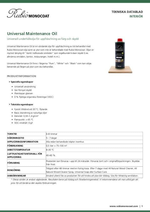 TDS Universal Maintenance Oil - SE