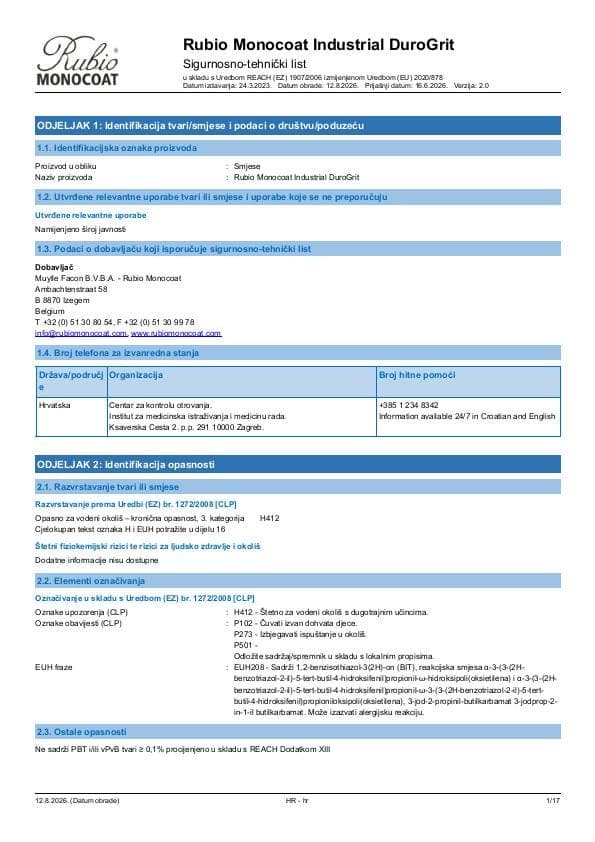 MSDS DuroGrit Industrial Industrial - Croatia - HR