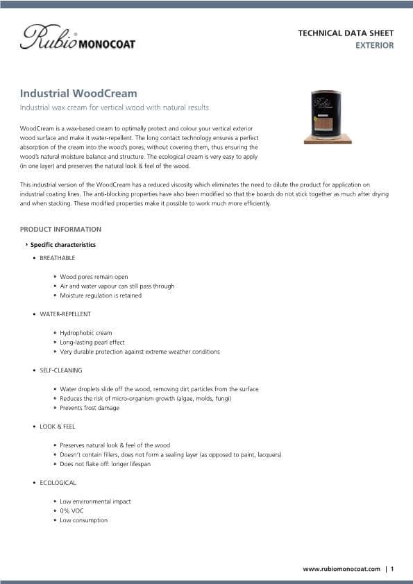 TDS Industrial WoodCream - EN