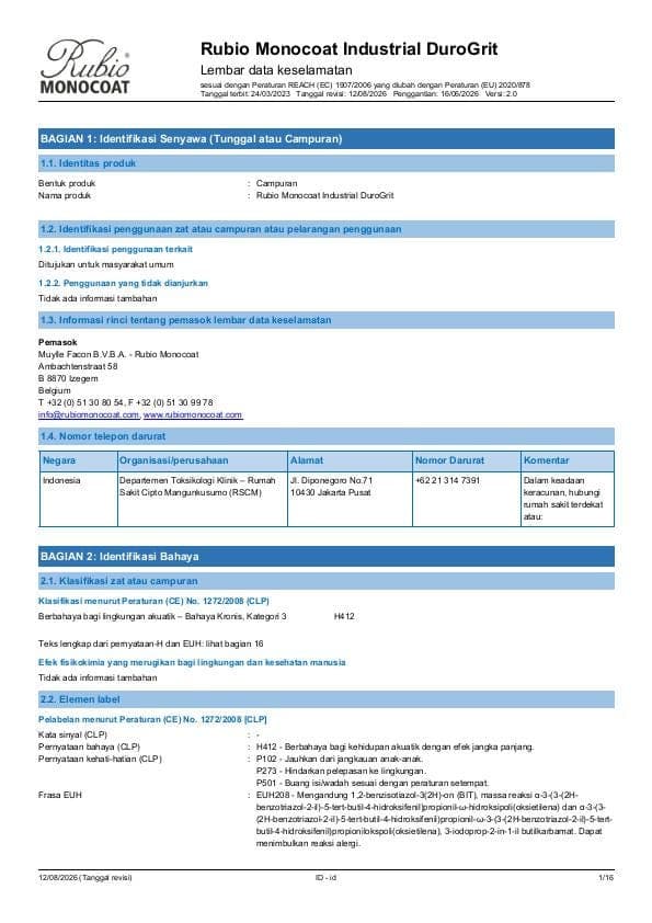 MSDS DuroGrit Industrial Industrial - Indonesia - ID