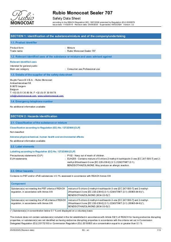 MSDS Sealer 707 - EU - EN