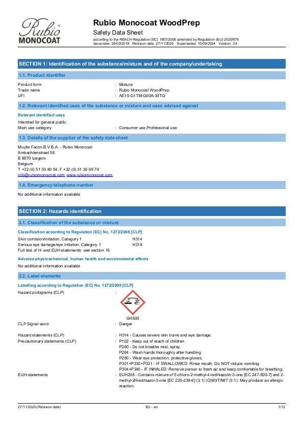 MSDS WoodPrep - EU - EN