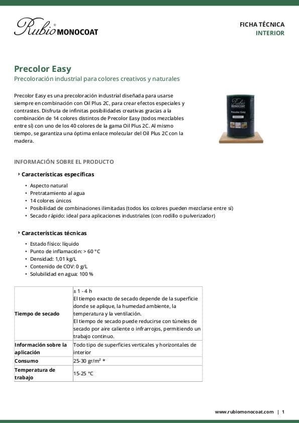 TDS Precolor Easy (industrial use) - ES