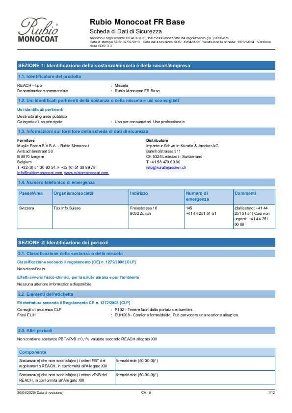MSDS FR Base - Switzerland - IT
