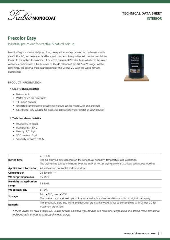 TDS Precolor Easy (industrial use) - EN