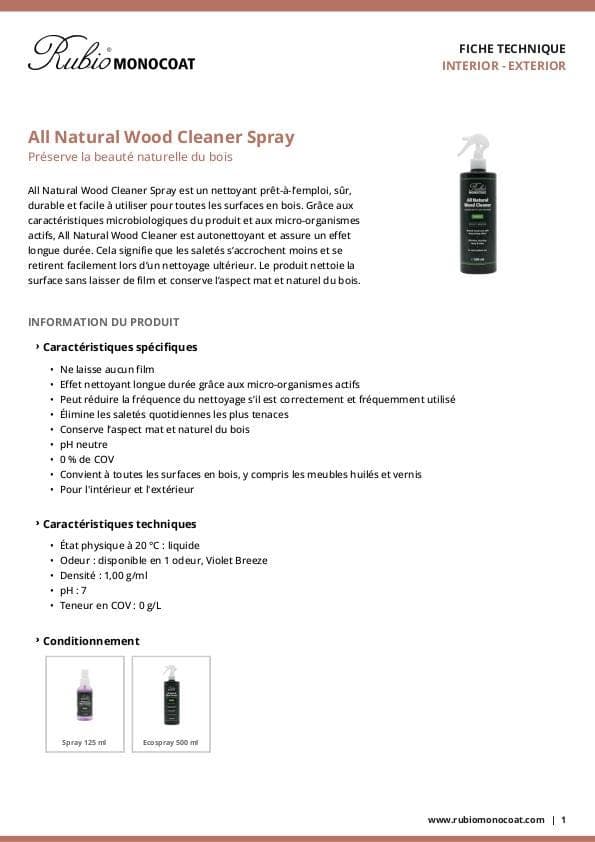 TDS All Natural Wood Cleaner Spray - FR