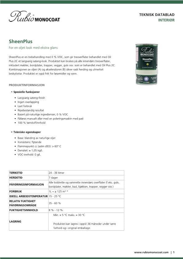 TDS SheenPlus - NO