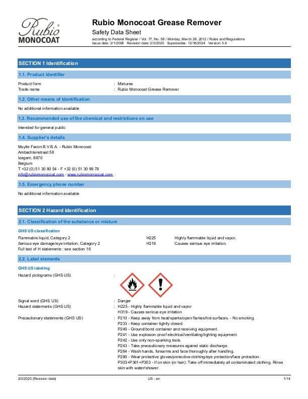 MSDS Grease Remover - USA - EN_US