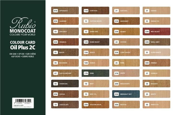Colour Card - Oil Plus 2C - EN, NL, FR, DE, ES