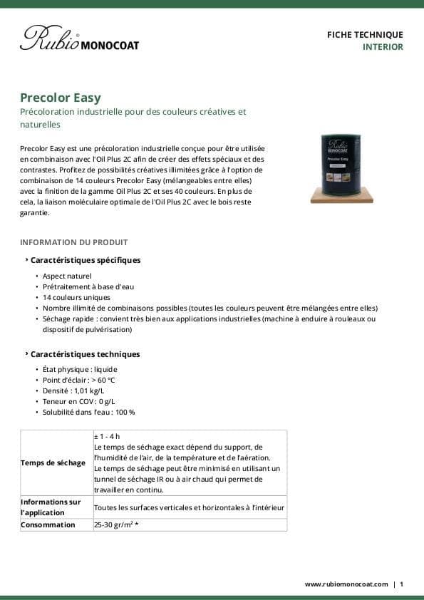 TDS Precolor Easy (industrial use) - FR