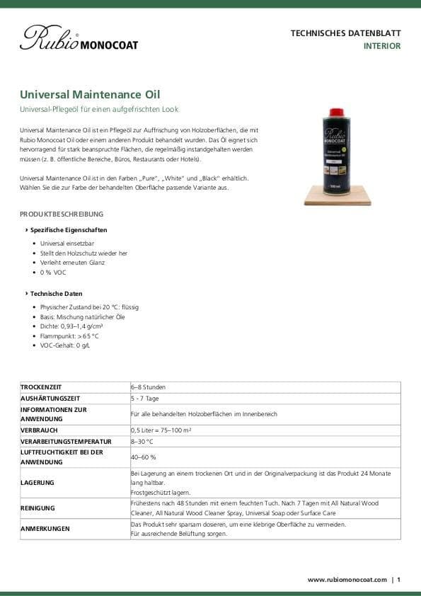 TDS Universal Maintenance Oil - DE