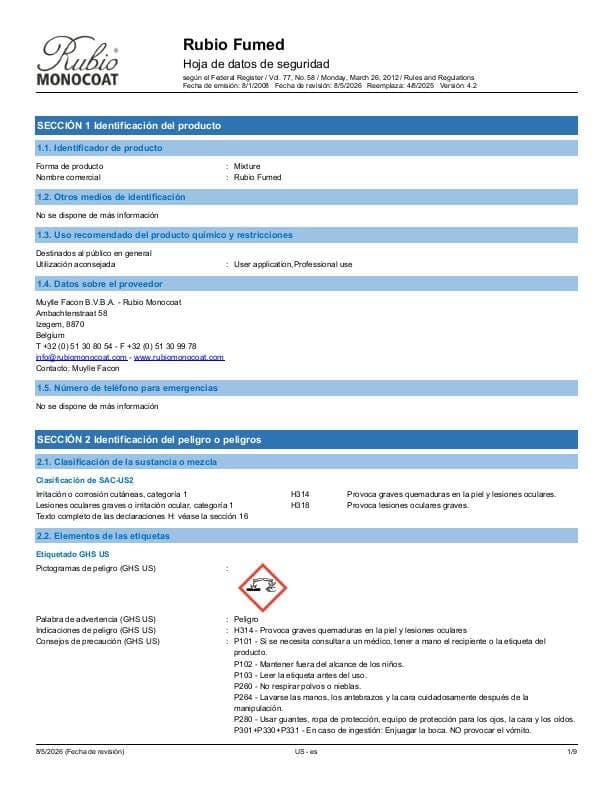 MSDS Fumed - USA - ES_MX