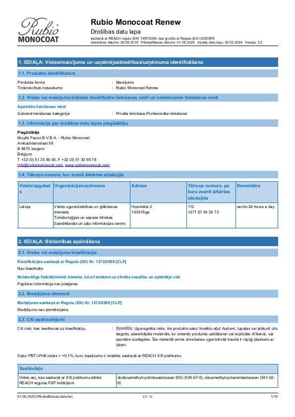 MSDS Renew - Latvia - LV