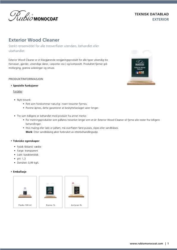 TDS Exterior Wood Cleaner - NO