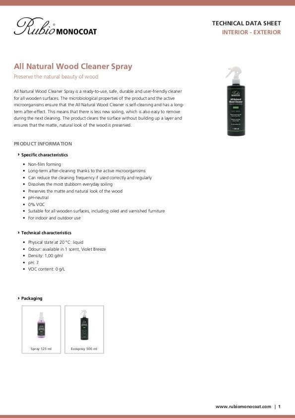 TDS All Natural Wood Cleaner Spray - EN