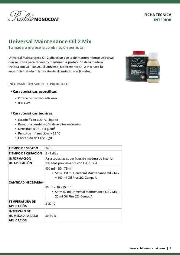 TDS Universal Maintenance Oil 2 Mix - ES