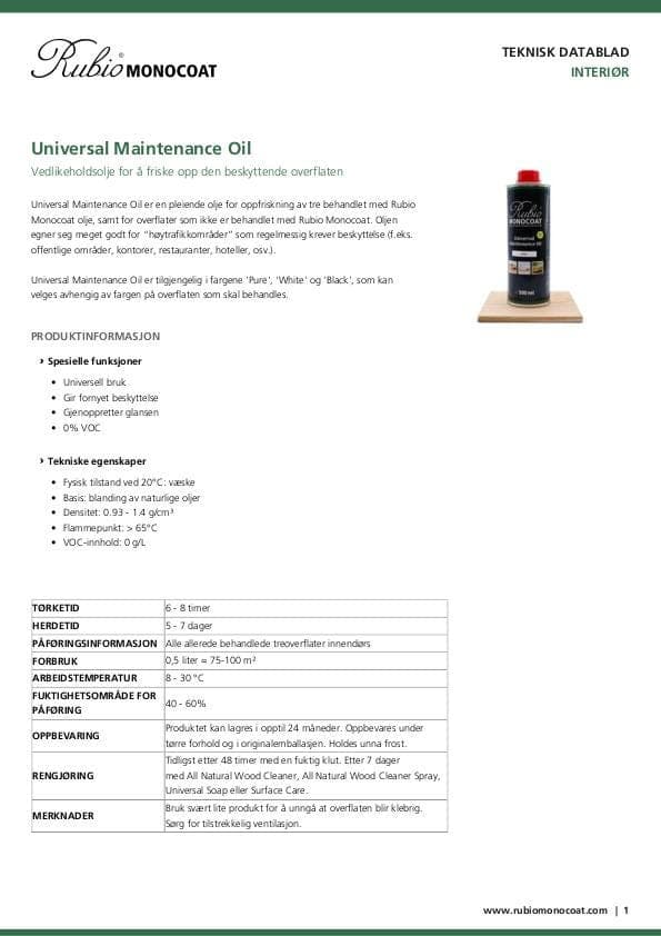 TDS Universal Maintenance Oil - NO