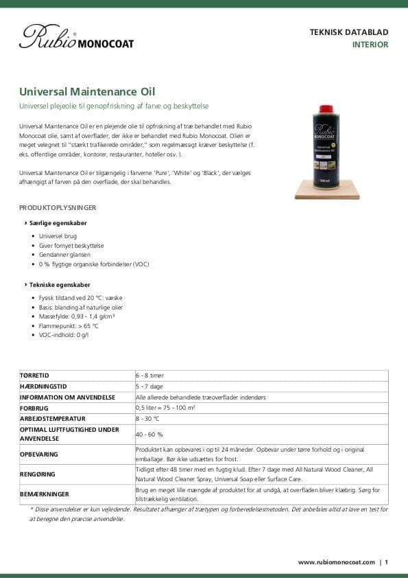 TDS Universal Maintenance Oil - DK