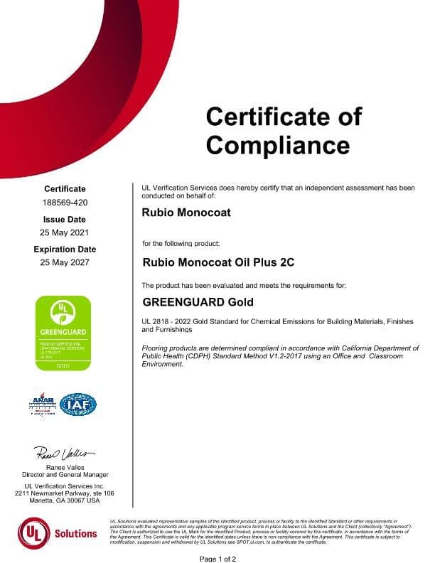 GREENGUARD Gold Certification